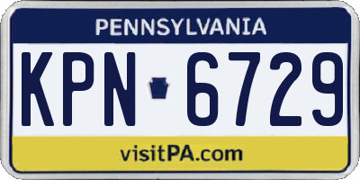 PA license plate KPN6729