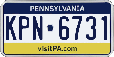 PA license plate KPN6731