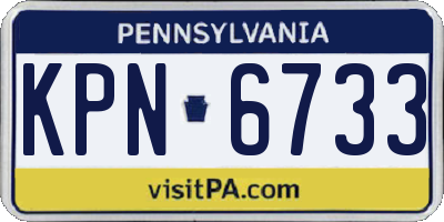 PA license plate KPN6733
