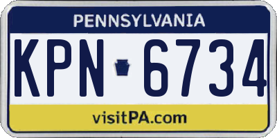 PA license plate KPN6734