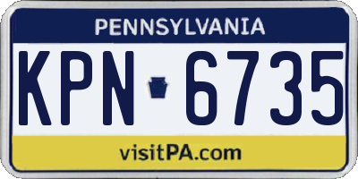 PA license plate KPN6735