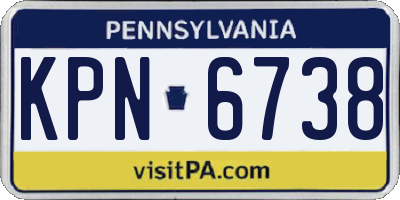 PA license plate KPN6738