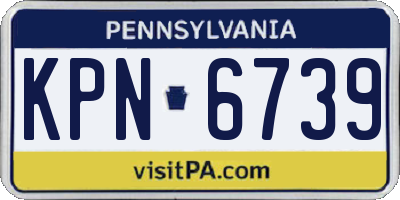 PA license plate KPN6739