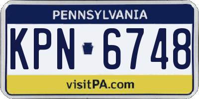 PA license plate KPN6748