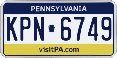 PA license plate KPN6749