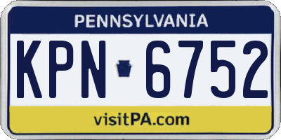 PA license plate KPN6752