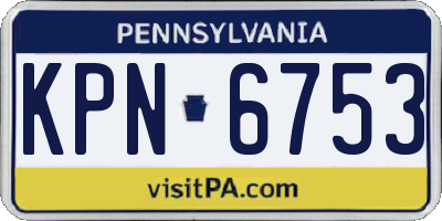 PA license plate KPN6753