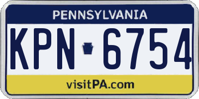 PA license plate KPN6754