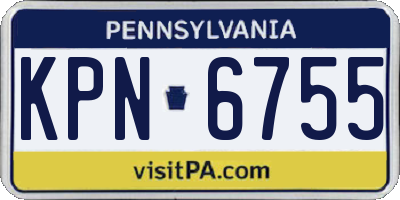 PA license plate KPN6755