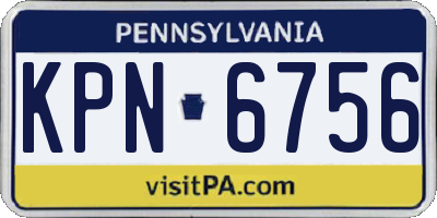 PA license plate KPN6756