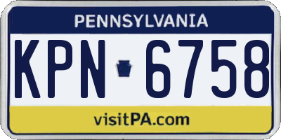 PA license plate KPN6758