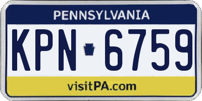 PA license plate KPN6759