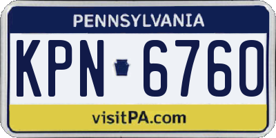 PA license plate KPN6760