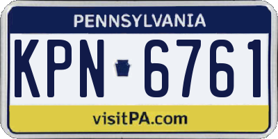 PA license plate KPN6761