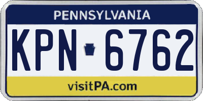 PA license plate KPN6762