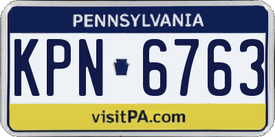 PA license plate KPN6763