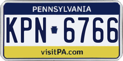 PA license plate KPN6766
