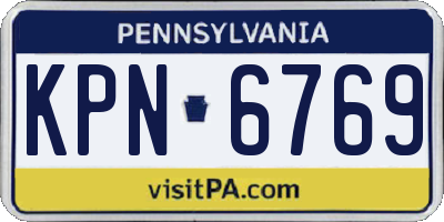 PA license plate KPN6769