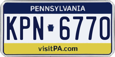PA license plate KPN6770