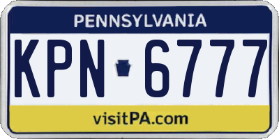 PA license plate KPN6777