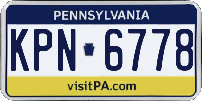 PA license plate KPN6778