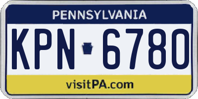 PA license plate KPN6780