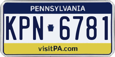 PA license plate KPN6781