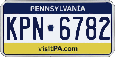 PA license plate KPN6782