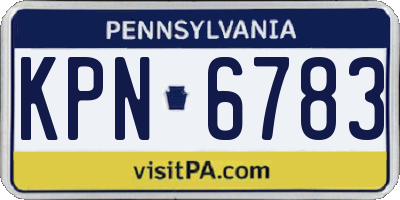 PA license plate KPN6783