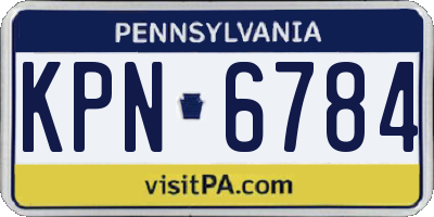 PA license plate KPN6784