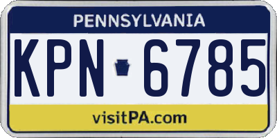 PA license plate KPN6785