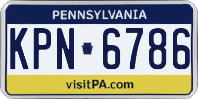 PA license plate KPN6786