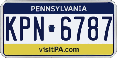 PA license plate KPN6787