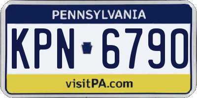 PA license plate KPN6790