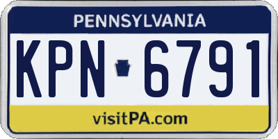 PA license plate KPN6791