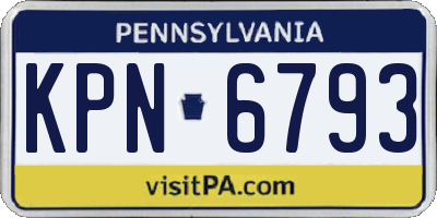 PA license plate KPN6793