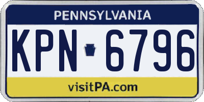 PA license plate KPN6796