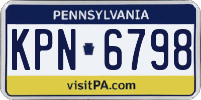 PA license plate KPN6798