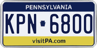 PA license plate KPN6800