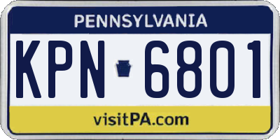 PA license plate KPN6801