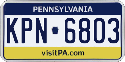 PA license plate KPN6803