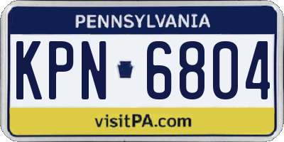 PA license plate KPN6804