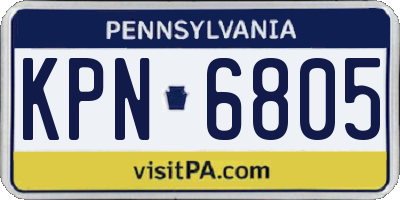PA license plate KPN6805