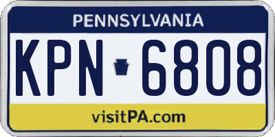 PA license plate KPN6808