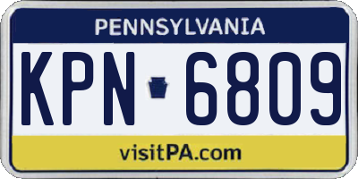 PA license plate KPN6809
