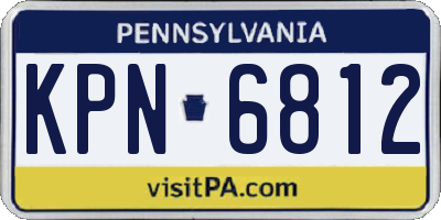 PA license plate KPN6812
