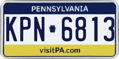PA license plate KPN6813