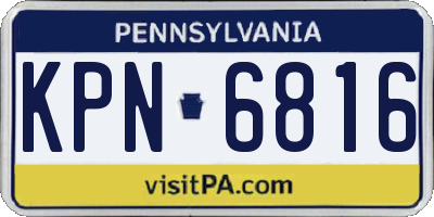 PA license plate KPN6816