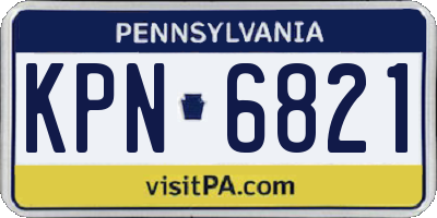 PA license plate KPN6821
