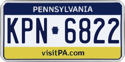 PA license plate KPN6822